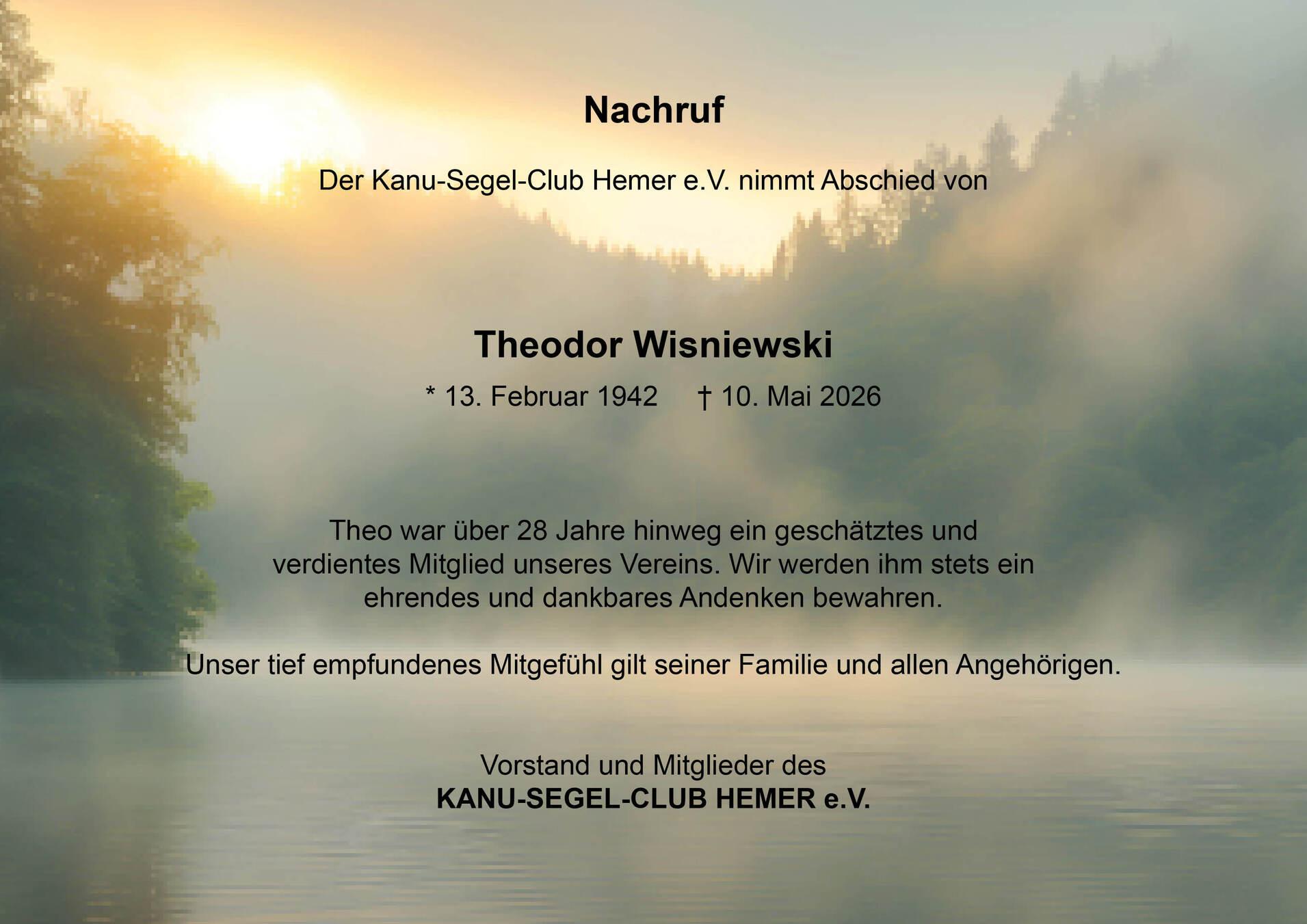 Nachruf Theodor Wisniewski